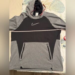 Nike Therma-Fit Gray Hoodie with Red Accents